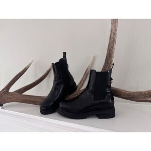 Novita Black Leather Chelsea Boots Lug Sole Made in Portugal EU 39 1075531 Sz8.5